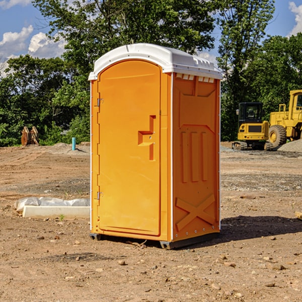 how often are the portable restrooms cleaned and serviced during a rental period in Luther Michigan